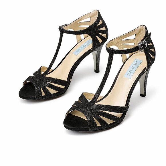 Betsey Johnson Shoes - BETSY JOHNSON Tee T-Strap Glitter Heels Size 7